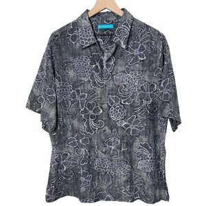 Tori Richard Men Hawaiian Shirt XL Silk Cotton Floral Print Button Up Resortwear